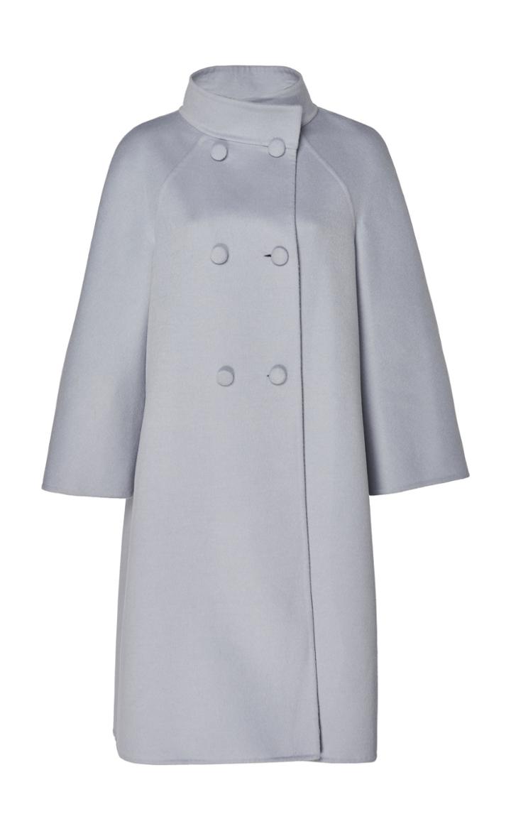 Luisa Beccaria Virgin Wool High Neck Peacoat