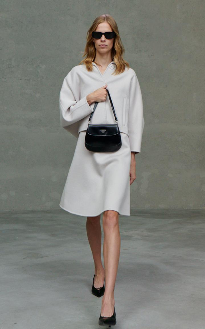 Moda Operandi Prada Cashgora Cashmere A-line Midi Skirt