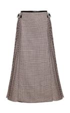 Alexandre Vauthier Belted Sides Wool Plaid Skirt