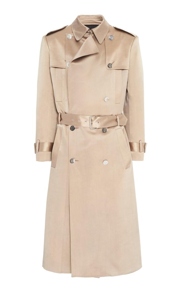 Moda Operandi Balmain Oversized Silk Trench Coat
