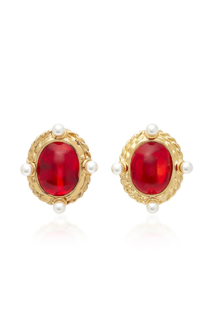 Gripoix Chevalier Gold-plated And Glass Earrings