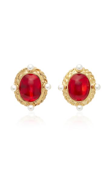 Gripoix Chevalier Gold-plated And Glass Earrings