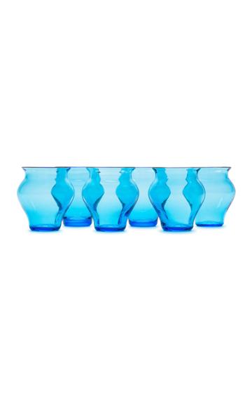 Moda Operandi Stories Of Italy Anfora Set Of 6 Aquamarine Glasses