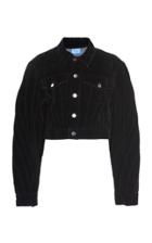 Mugler Cotton-blend Velvet Cropped Jacket