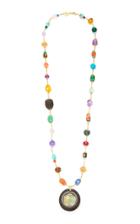 Grazia & Marica Vozza Necklace Multicolor Stones & Ebony Charm