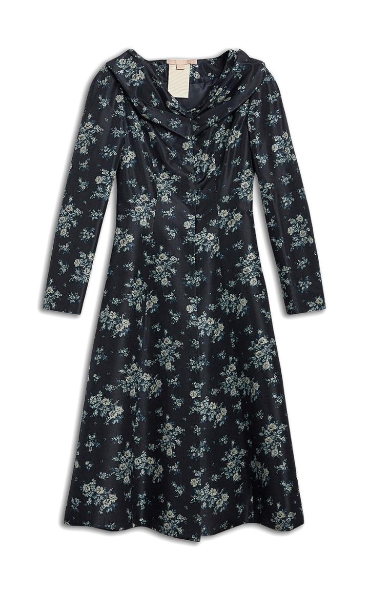 Moda Operandi Brock Collection Serafina Draped-neck Floral Silk Coat