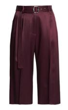 Sies Marjan Blanca Satin-twill Cropped Pleated Pants