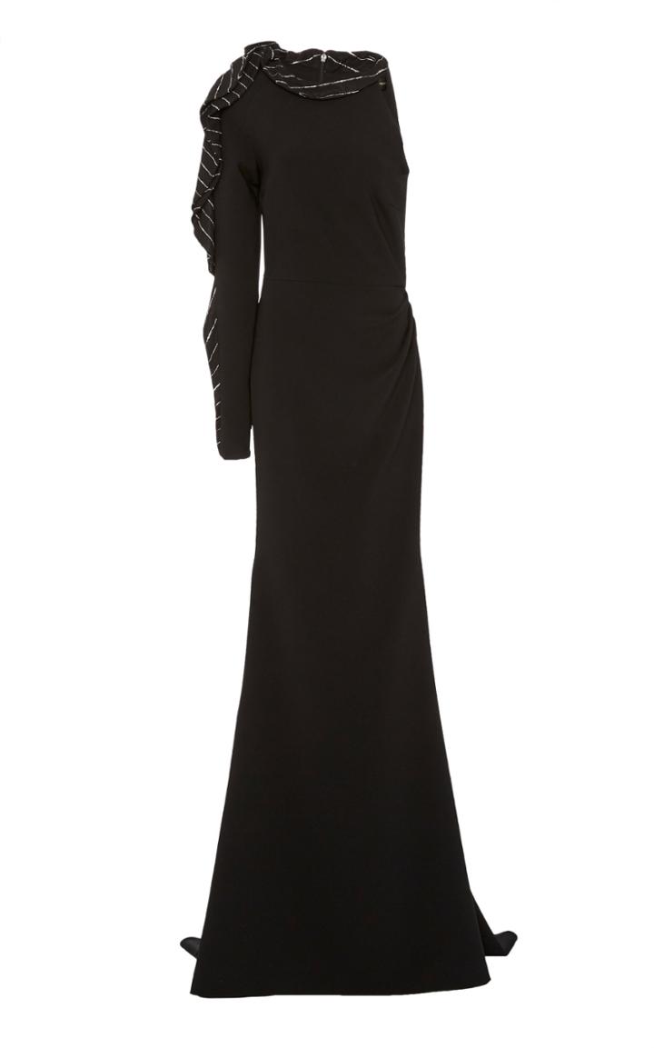 Christian Siriano Asymmetrical Crepe Gown