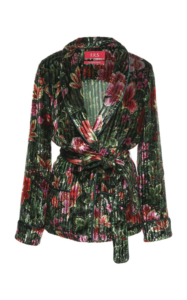 For Restless Sleepers Armonia Floral Velvet Wrap Top