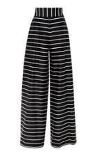 Christian Siriano Cotton Thin Stripe Wide Leg Trouser