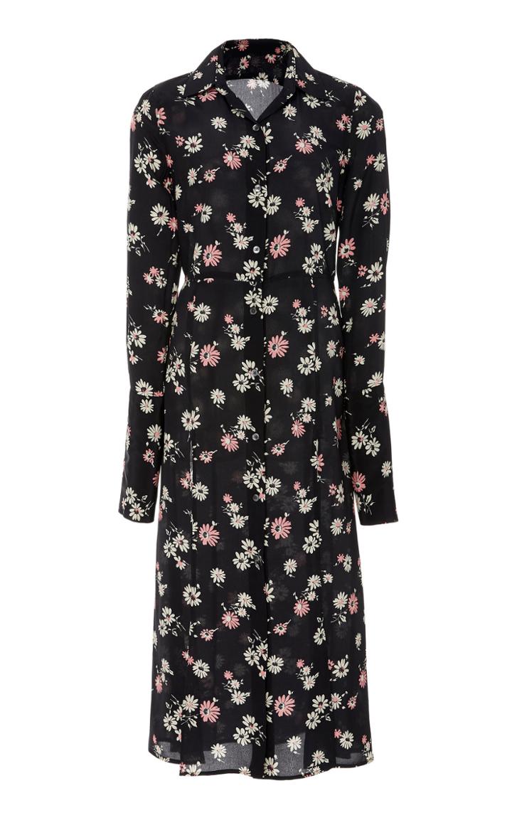 Les Rveries Silk Shirt Dress W/slits