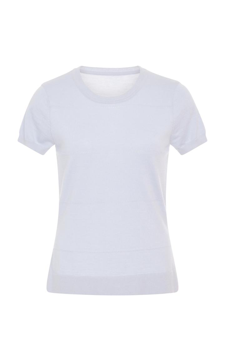 Becken Pointelle Side Slit Cashmere Tee