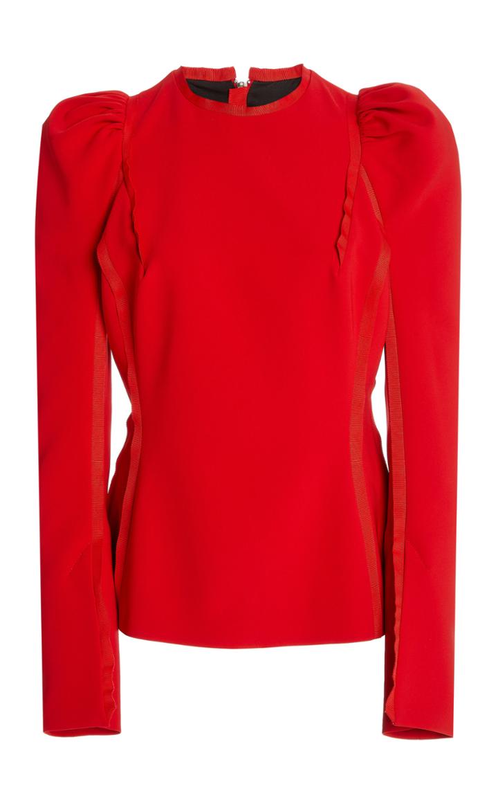 Moda Operandi Unttld Ada Grosgrain-trimmed Crepe Top