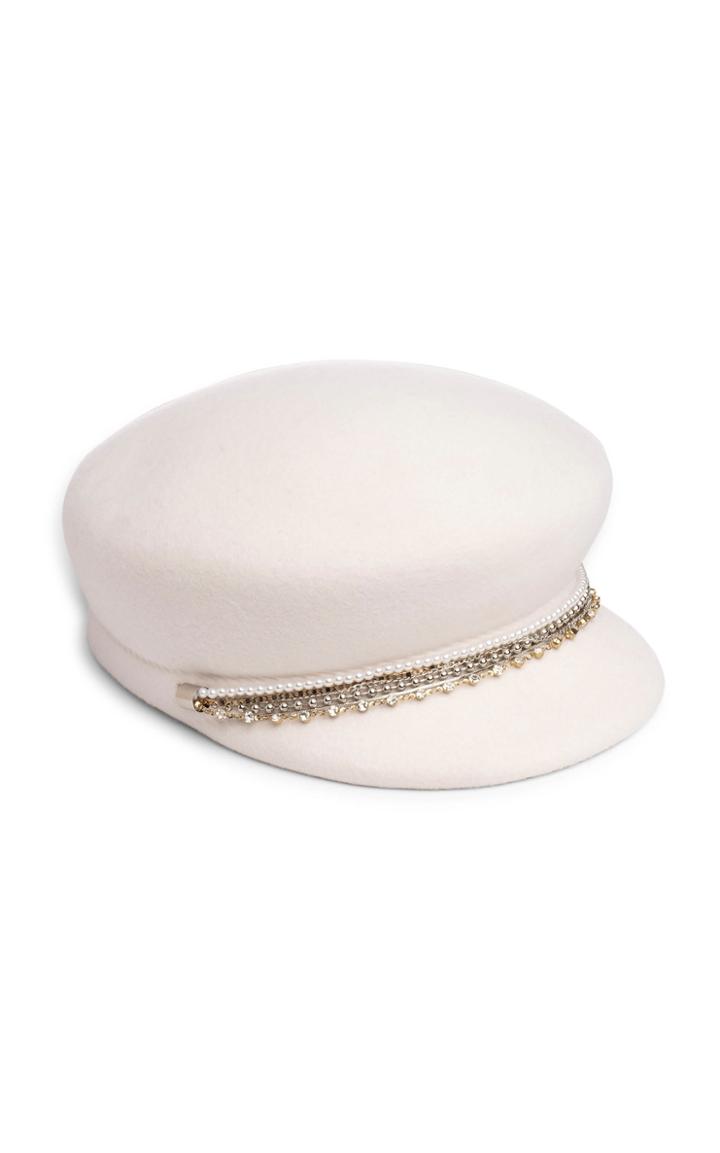 Eugenia Kim Sabrina Crystal-embellished Wool Felt Cap