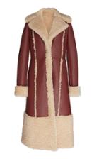 Calvin Klein 205w39nyc Fitted Leather Coat With Shearling Panels
