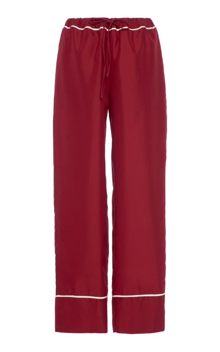 Marni Two-tone Silk-satin Wide-leg Pants