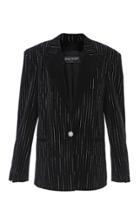 Balmain Cotton-blend Stripe Velvet Jacket