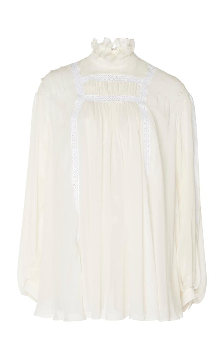 Giambattista Valli High Neck Chiffon Blouse
