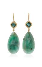 Jamie Wolf 18k Gold Emerald And Diamond Mosaic Green Tourmaline Earrings
