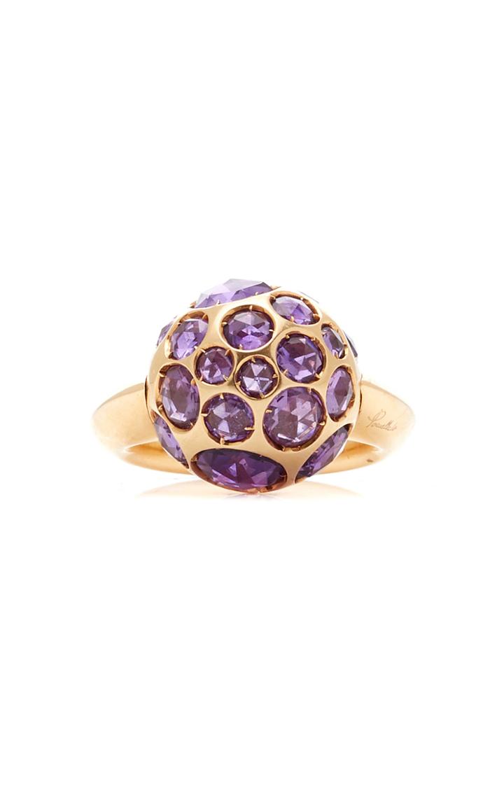 Moda Operandi Eleuteri 18k Yellow Gold Harem Ring With Rose Cut Amethysts