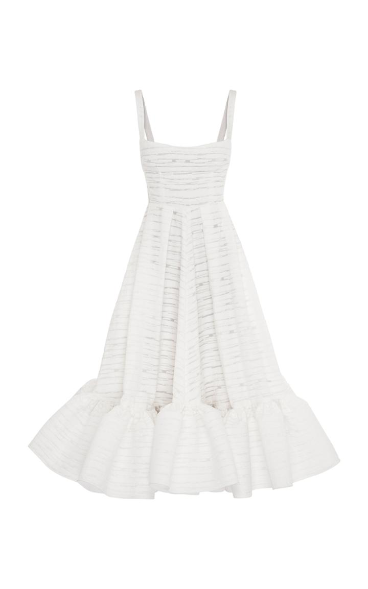 Alex Perry Madison Stripe Jacquard Portrait Midi Dress
