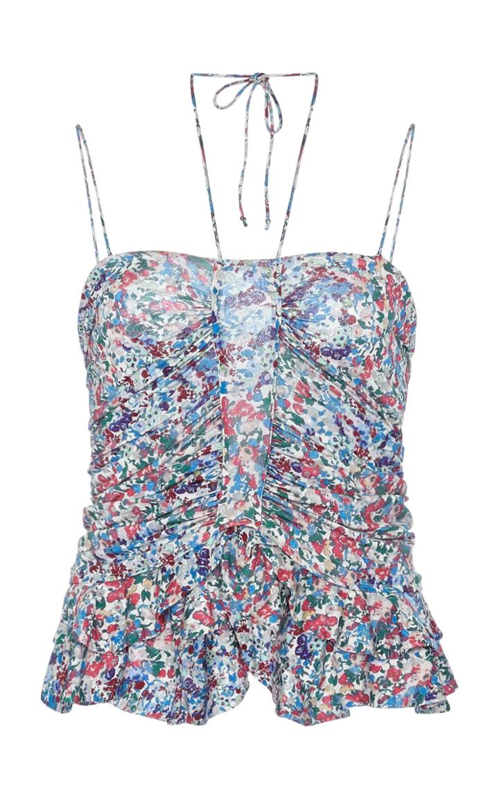 Moda Operandi Isabel Marant Salsa Printed Cotton Crepe Top Size: 34
