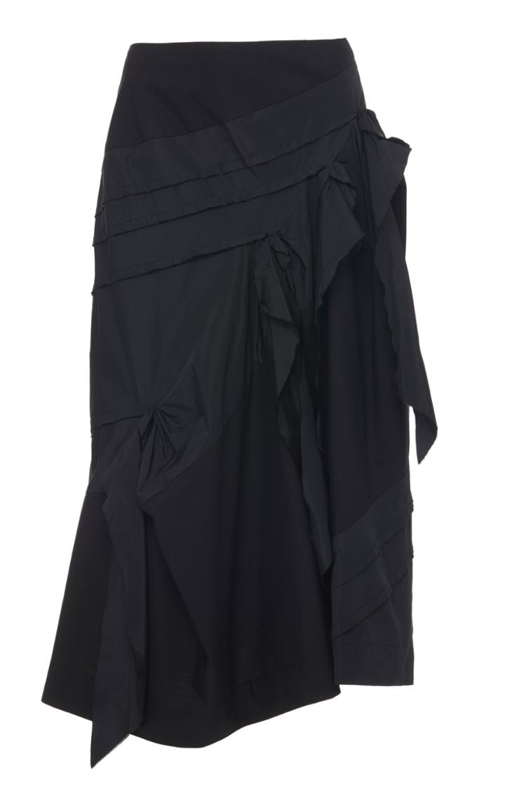 Moda Operandi Molly Goddard Iggy Asymmetric Satin-paneled Midi Skirt Size: 8