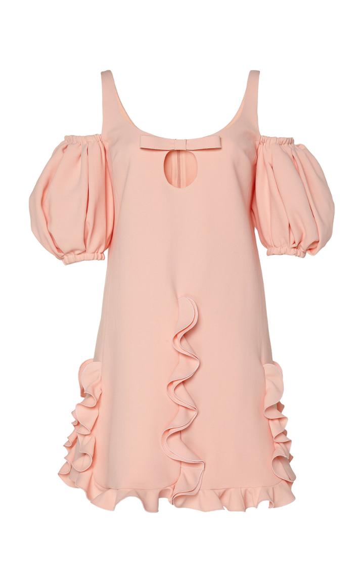 Moda Operandi Giambattista Valli Ruffled Cold-shoulder Crepe Mini Dress Size: 40