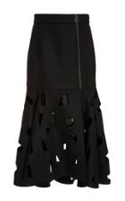 Moda Operandi Akris Cutout Wool-blend Midi Skirt