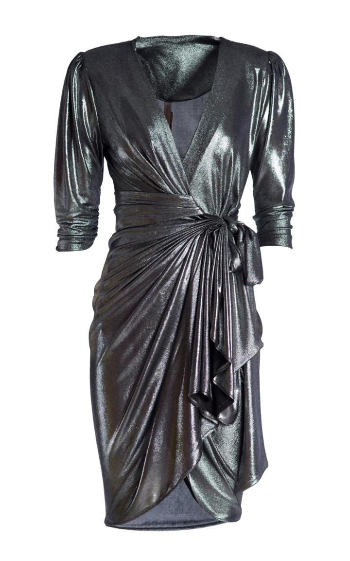 Maria Lucia Hohan Adelyn Wrap Lurex Mini Dress