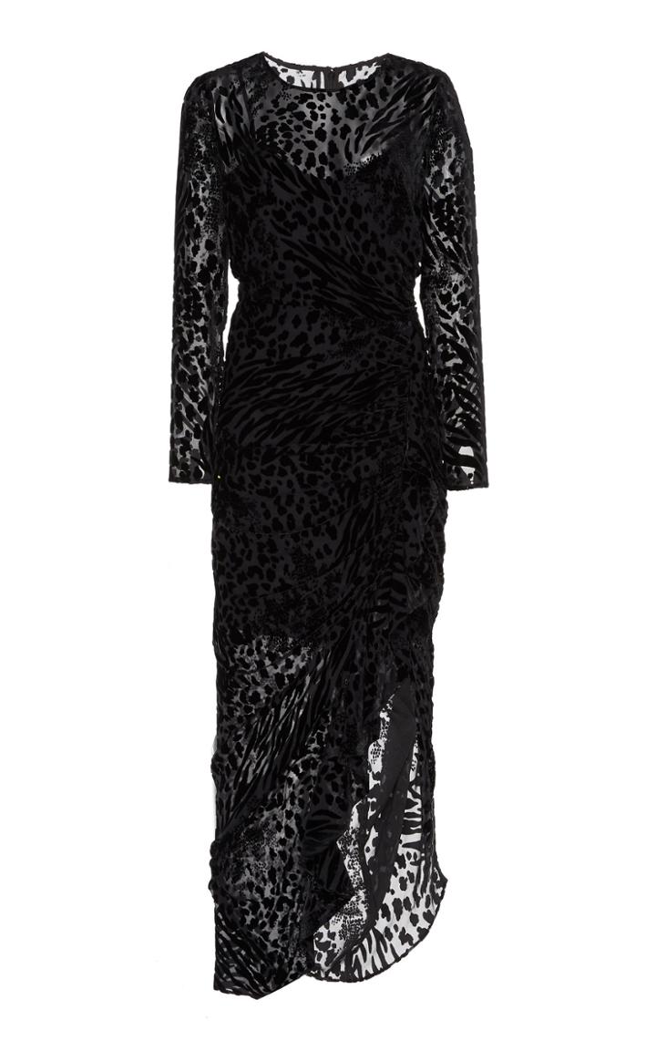Veronica Beard Lala Velvet-trim Midi Dress