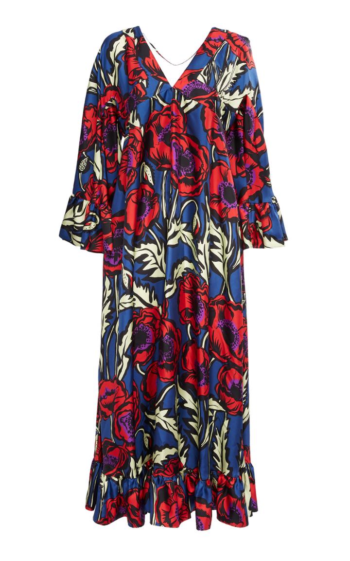 Moda Operandi La Doublej Tangier Floral-print Silk Caftan Size: Xs