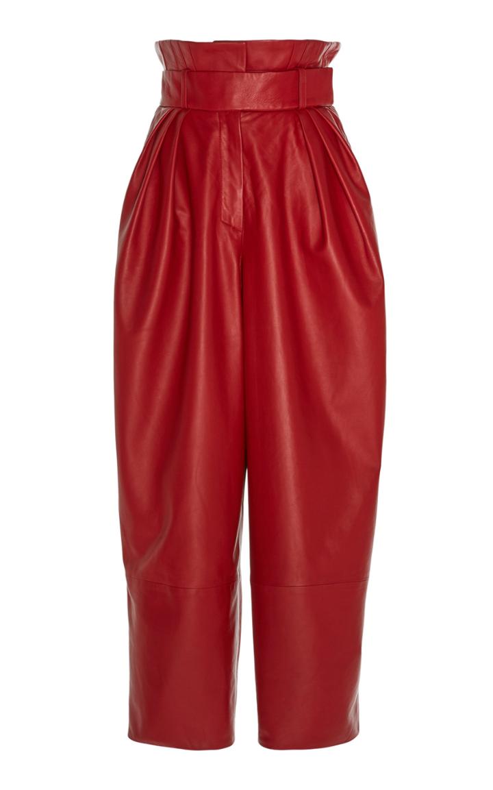 Alexandre Vauthier High Waisted Leather Harem Pant