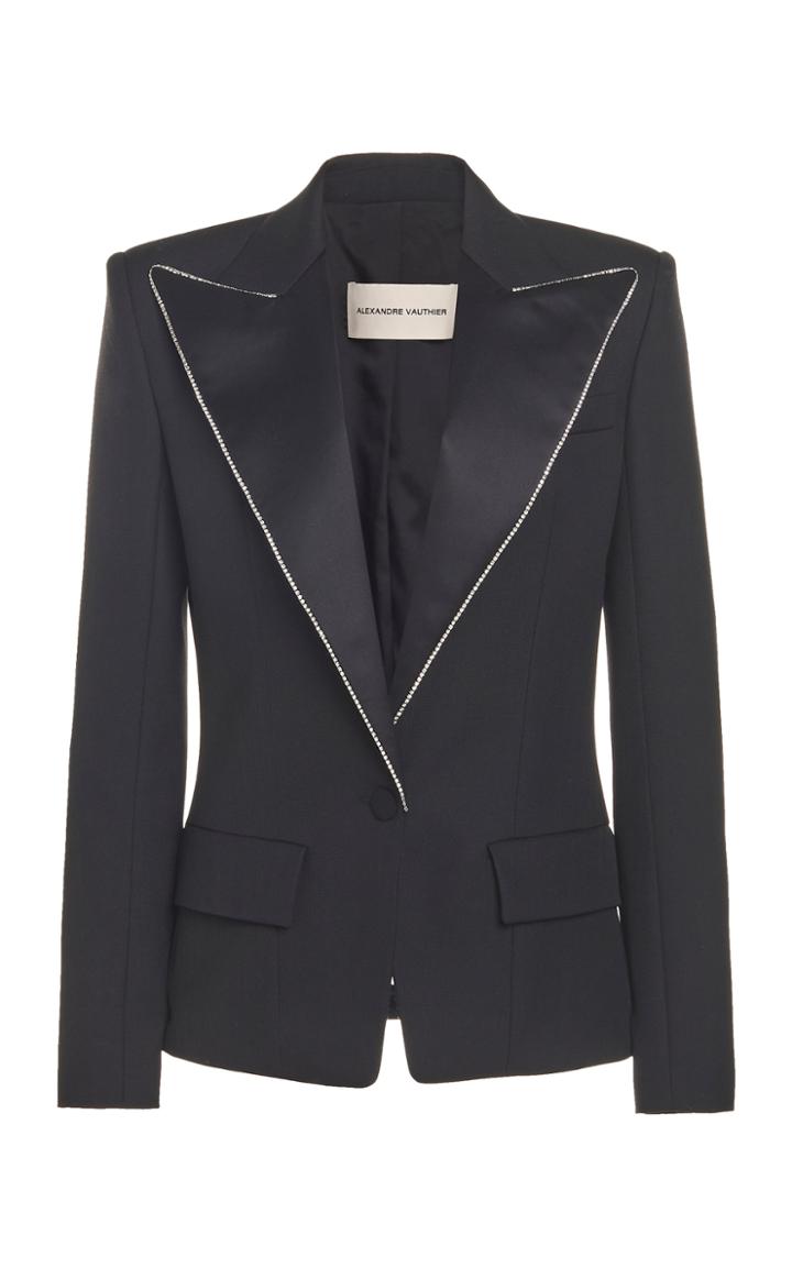 Moda Operandi Alexandre Vauthier Crystal-piped Wool Blazer