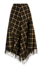 Moda Operandi Michael Kors Collection Asymmetric Wool Check Skirt