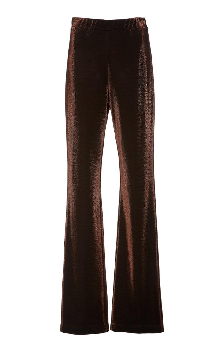 Sally Lapointe Metallic Jersey Flared Pants
