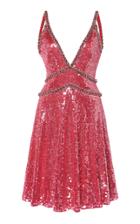 Moda Operandi Jenny Packham V-neck Sequined Mini Dress Size: 6
