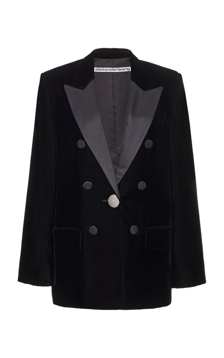 Alexander Wang Mixed Button Velvet Blazer