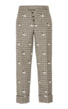 Thom Browne Classic Backstrap Trouser In Gunclub Shetland With Duck Embroidery