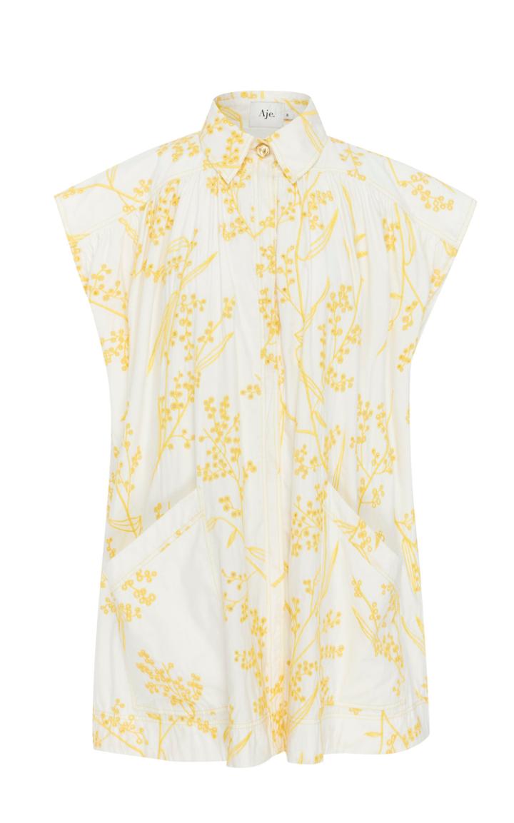 Aje Mimosa Sleeveless Cotton Shirt Dress