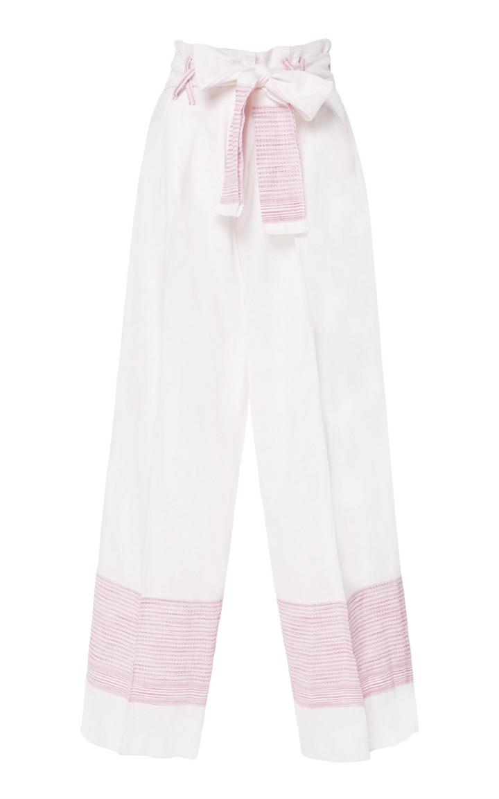 Gl Hrgel High Waist Belted Linen Pant