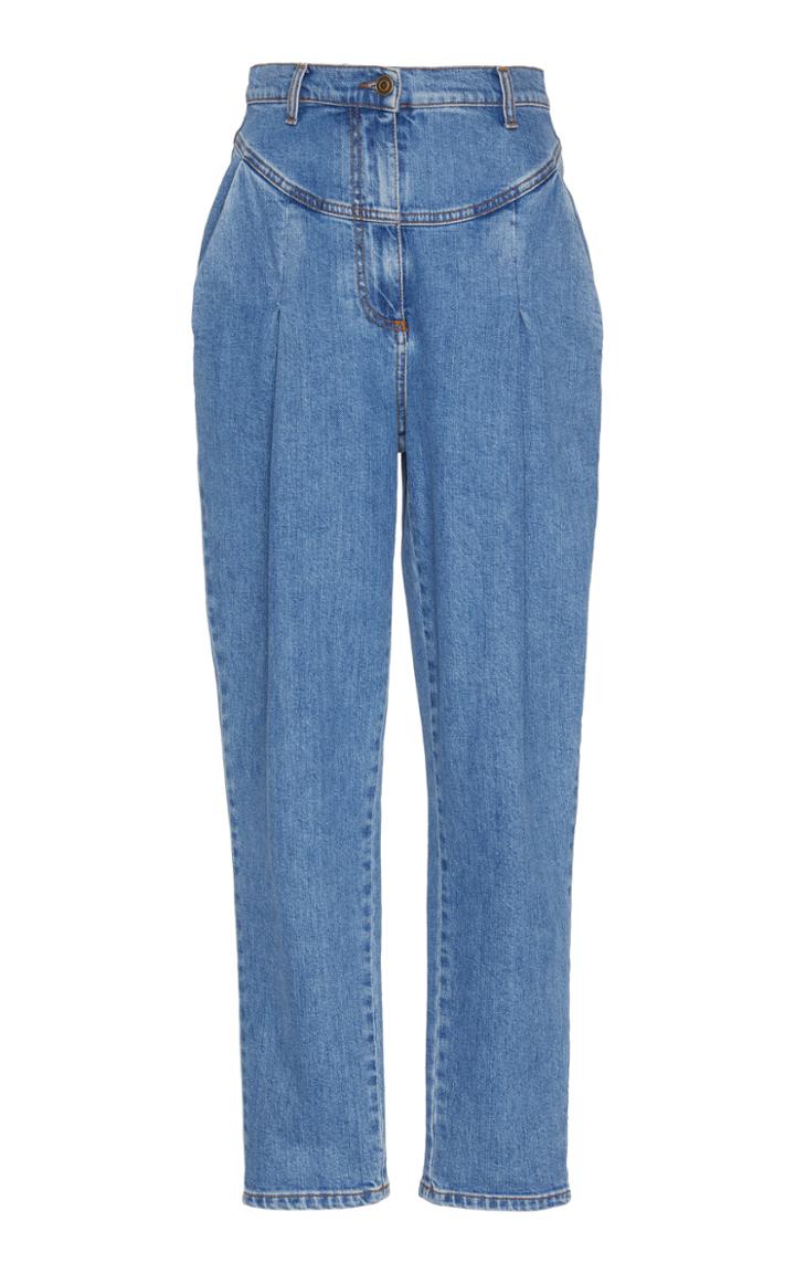 Philosophy Di Lorenzo Serafini Pleated Stretch High-rise Straight-leg Jean