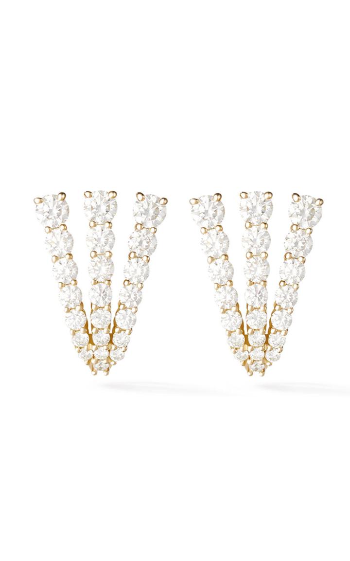 Moda Operandi Melissa Kaye Aria Fan Huggie Hoop