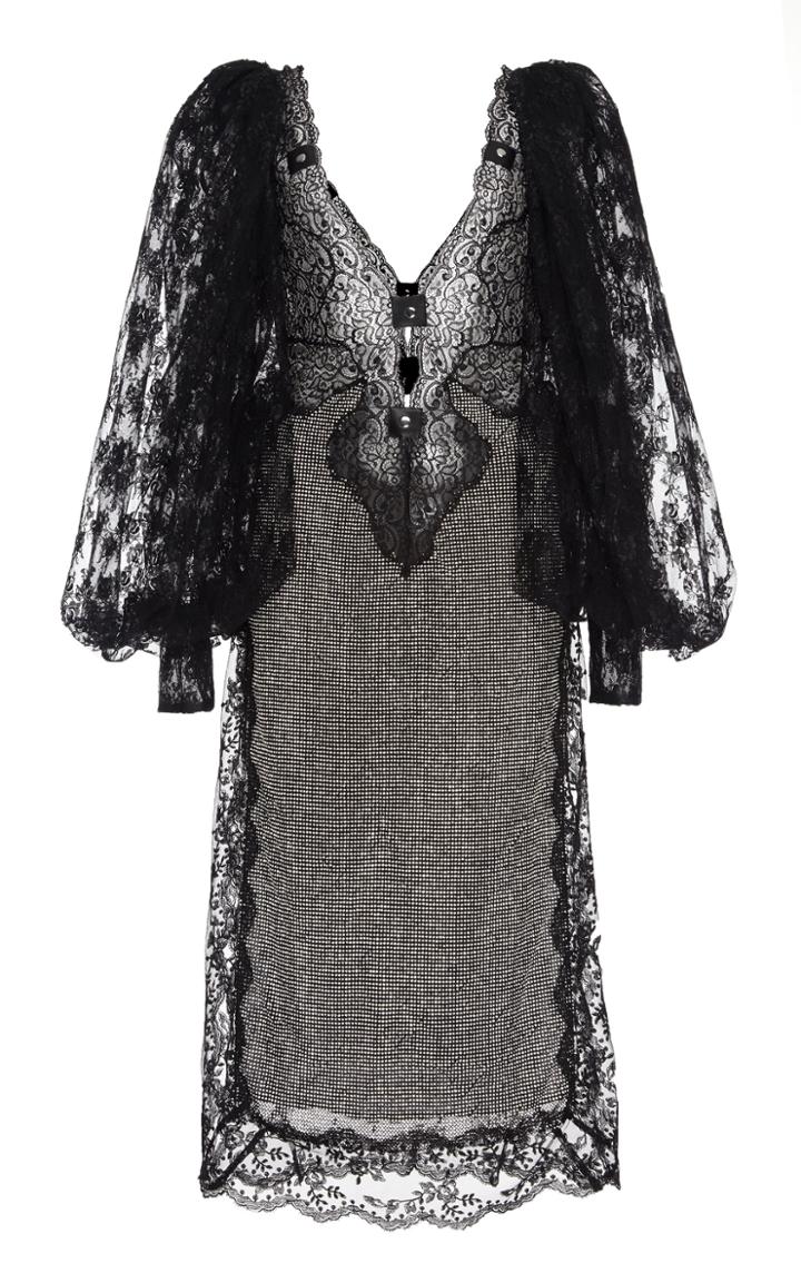 Christopher Kane Crystal Lace Mesh Midi Dress