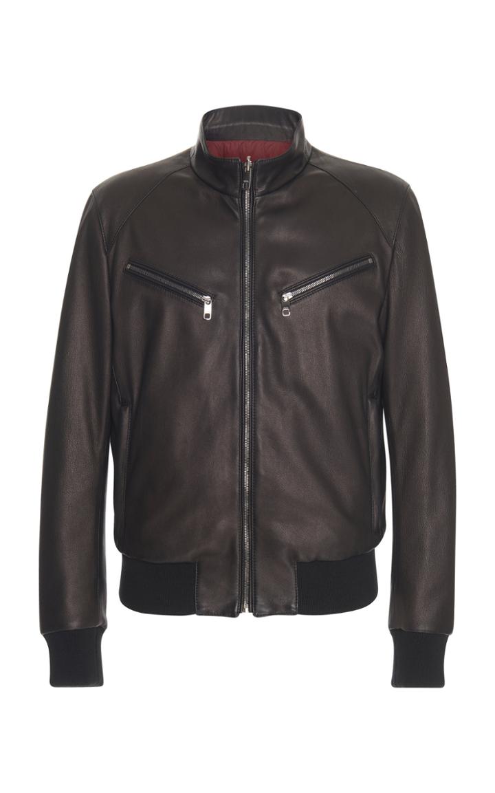 Dolce & Gabbana Reversible Leather Bomber Jacket