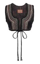 Moda Operandi Lena Hoschek Balkan Ribbon-detailed Jacquard Cropped Vest