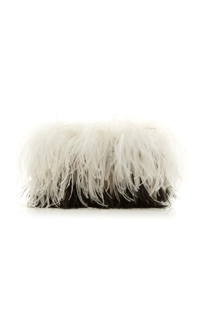 Moda Operandi Altuzarra Espadrille Two-tone Ostrich Feather Clutch