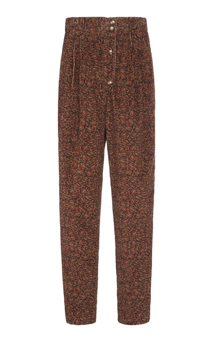 Etro Printed Cotton-corduroy Tapered Pants