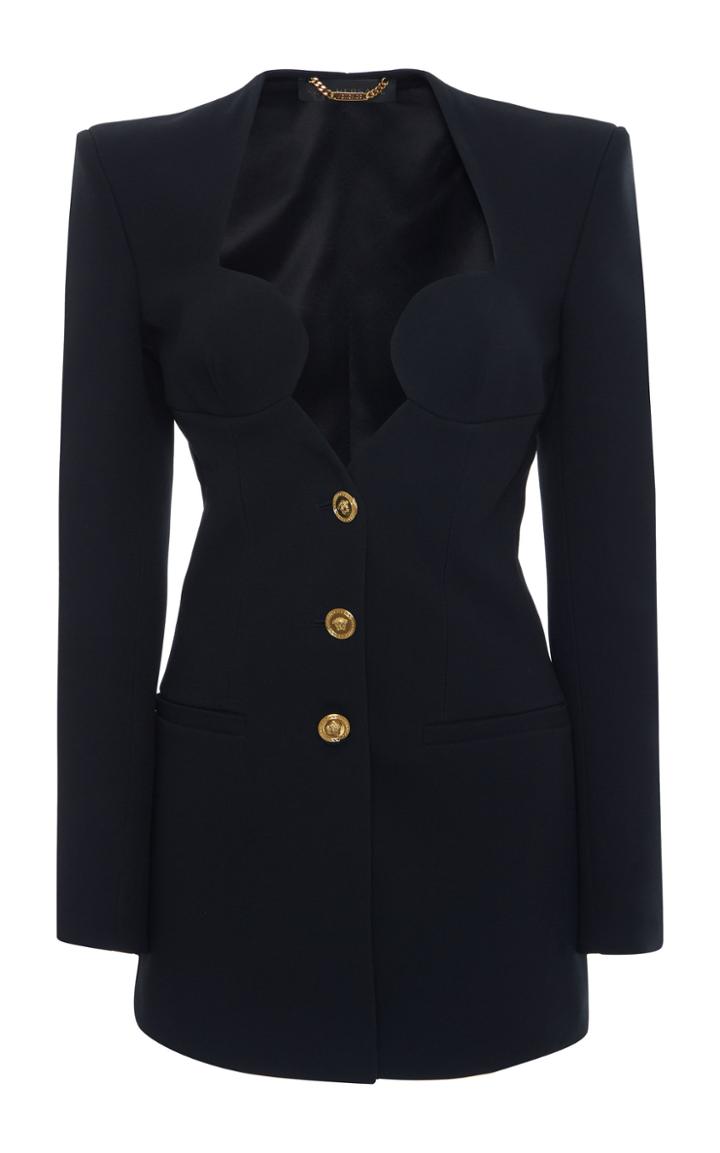 Moda Operandi Versace Padded Crepe Blazer Jacket Size: 38