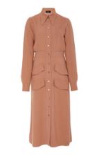 Rochas Double-pocket Cady Midi Shirt Dress